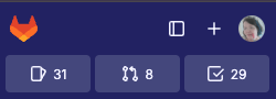 The top left area of the GitLab interface showing totals